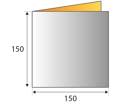 Схема квадратной открытки в мм с одним сложением